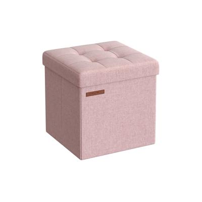 Opvouwbare bank van 30 cm met opbergruimte, Pastelroze