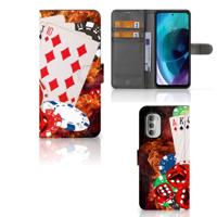 Motorola Moto G51 5G | Wallet Case | met Pasjes | Casino