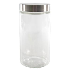 Voorraadpot - glas - RVS deksel - 1700 ml - bewaarpot - voorraadbus