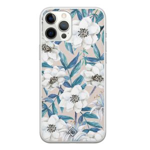 iPhone 12 Pro Max siliconen telefoonhoesje - Touch of flowers