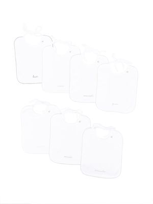 Bonpoint lot de sept bavoirs à broderies - Blanc