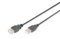 Digitus USB-kabel USB 2.0 USB-A stekker, USB-A bus 1.80 m Zwart AK-300202-018-S