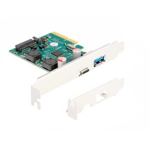 PCI Express x4 Card to 1 x external USB 10 Gbps Type-C female + 1 x external USB 10 Gbps Type-A female USB-controller