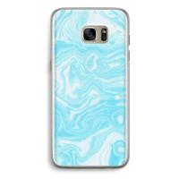 Waterverf blauw: Samsung Galaxy S7 Edge Transparant Hoesje - thumbnail