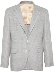 Brunello Cucinelli blazer boutonné à revers pointus - Gris