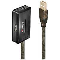 LINDY 42635 USB-kabel USB 2.0 USB-A stekker, USB-A bus, USB-A bus, USB-A bus, USB-A bus 10.00 m Grijs
