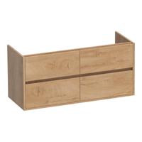 Brauer Adore - Onderkast - 120 cm - met 4 Softclose Lades Greeploos en 2 Sifon Uitsparingen - Forest Tan