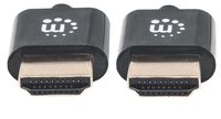 Manhattan 394352 HDMI-kabel HDMI Aansluitkabel HDMI-A-stekker, HDMI-A-stekker 1.00 m Zwart Folie afscherming, Afscherming gevlochten, High Speed HDMI met - thumbnail