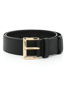 Prada ceinture en cuir à plaque logo - Noir