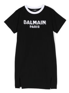 Balmain Kids robe à logo imprimé - Noir