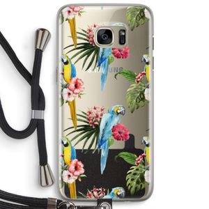 Kleurrijke papegaaien: Samsung Galaxy S7 Edge Transparant Hoesje met koord