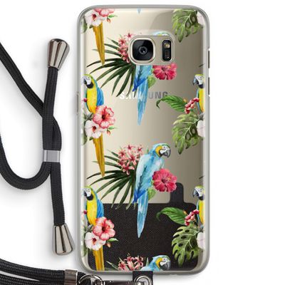 Kleurrijke papegaaien: Samsung Galaxy S7 Edge Transparant Hoesje met koord
