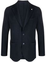 LUIGI BIANCHI MANTOVA blazer en coton à simple boutonnage - Bleu