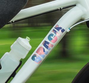 Fietssticker aanpasbare kleurrijke naam