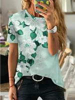 Floral Cotton-Blend Casual Fit T-Shirt - thumbnail