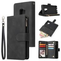 Voor Galaxy S9 multifunctionele retro Frosted horizontale Flip lederen draagtas met kaartsleuf & houder & rits portemonnee & foto frame & Lanyard (zwa