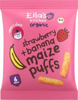 Ella&apos;s Kitchen Maize puffs aardbei/banaan 6+ maanden bio