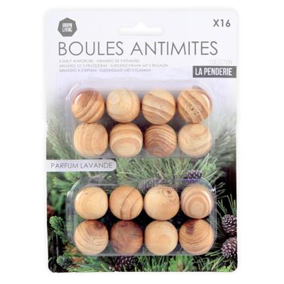 Mottenballen met lavendel geur - 16x - anti-motten - cederhout - kledingkast ongediertewering Mottenballen met lavendel geur - 16x - anti-motten - cederhout - kledingkast ongediertewering