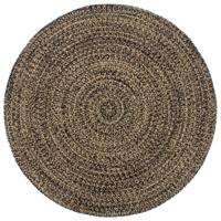 Vloerkleed handgemaakt 210 cm jute zwart en bruin