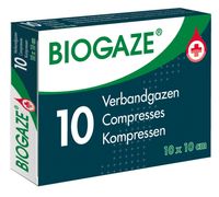 Biogaze Verbandgazen 10x10cm 10st - thumbnail