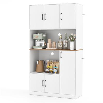 Buffetkast met Stopcontact & Magnetronstandaard Keukenkast van Hout Wit