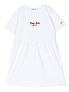 Calvin Klein Kids robe à logo brodé - Blanc