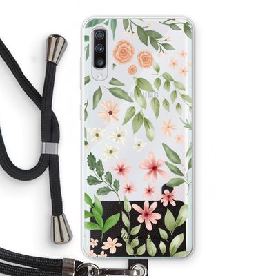 Botanical sweet flower heaven: Samsung Galaxy A70 Transparant Hoesje met koord