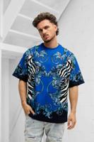 Versace Jeans Couture Barocco Zebra T-Shirt Heren Blauw - Maat L - Kleur: Blauw | Soccerfanshop