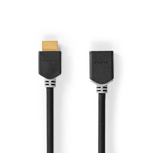 High Speed HDMI-Kabel met Ethernet | HDMI Connector | HDMI Female | 4K@60Hz | ARC | 18 Gbps | 1.00 m | Rond | PVC | Antraciet