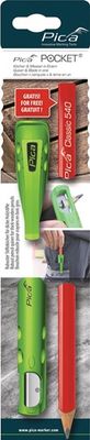 Pica Koker | voor lood-/markeerstift | met spitsmes | met 1 timmermanspotlood | 1 stuk - 505/01 - 505/01