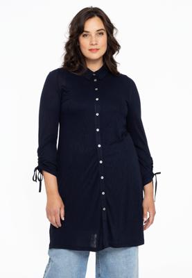 Yoek Blouse wijd met koordje COCOON | Blauw | Maat 38/40