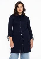 Yoek Blouse wijd met koordje COCOON | Blauw | Maat 38/40 Yoek Blouse wijd met koordje COCOON | Blauw | Maat 38/40