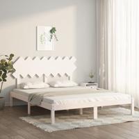 Bedframe massief hout wit 160x200 cm
