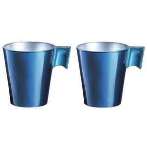 Set van 4x stuks espresso kopjes/bekers donkerblauw 80 ml