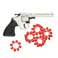 Speelgoed Revolver/Pistool met plaffertjes voor een cowboy - metaal - 192 shots - verkleed spullen