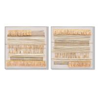 Canvas Home ESPRIT Beige Natuurlijk Boho 82 x 4,5 x 82 cm (2 Stuks) - thumbnail