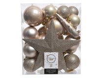Kerstboomversiering Mix 33 st. - Parel - Decoris