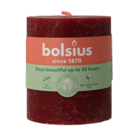 Bolsius Rustiekkaars shine 80/68 velvet red 1 Stuks