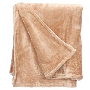 Fleece deken/plaid - beige - polyester - XL-formaat - 180 x 220 cm - Fluffy/zachte stof