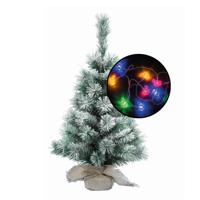 Mini kerstboom besneeuwd - met paarden thema verlichting - H60 cm - Kunstkerstboom