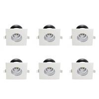 LED Inbouwspots 6-Pack Vierkant 6W IP65 Natuurlijk Wit 4200K