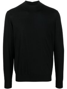 Giorgio Armani pull en laine vierge à col montant - Noir