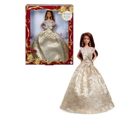 Barbie - Vrolijk Kerstfeest Pop - Bruin Haar Pop - JBH97