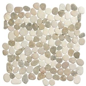 Stone Line Pebbles Mozaiek Tegel Kiezel - Crème / Beige / Bruin Kiezels Ongeglazuurd 300x300mm