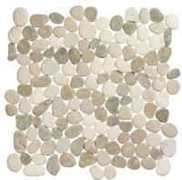 Stone Line Pebbles Mozaiek Tegel Kiezel - Crème / Beige / Bruin Kiezels Ongeglazuurd 300x300mm