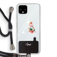 Pink Bouquet: Pixel 4 Transparant Hoesje met koord