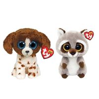 Ty - Knuffel - Beanie Boo's - Muddles Dog & Racoon