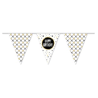 Haza Witbaard Vlaggenlijn happy birthday goud, 10mtr.