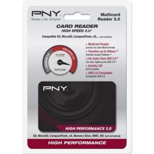 PNY High Performance Reader 3.0 geheugenkaartlezer USB 3.2 Gen 1 (3.1 Gen 1) Zwart