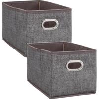 Opbergmand/kastmand - Set van 4x stuks - bruin - linnen - 7 liter - 31 x 15 x 15 cm - Opbergbox - Va